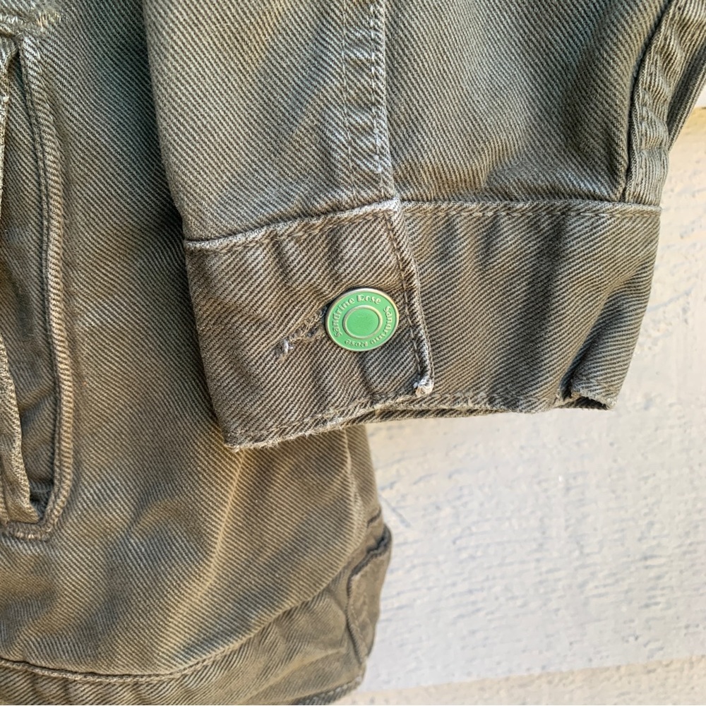 Sandrine Rose The Troublemaker Utility Denim Jacket Army Green Size Medium - Picture 6 of 13